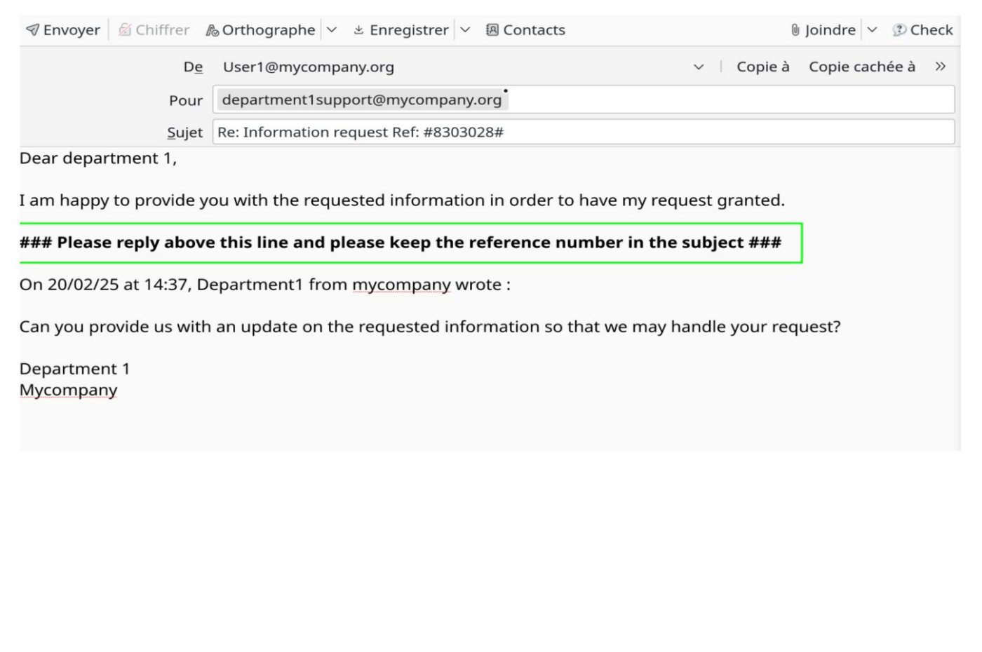 R&eacute;ponse par email sans avoir besoin de se connecter